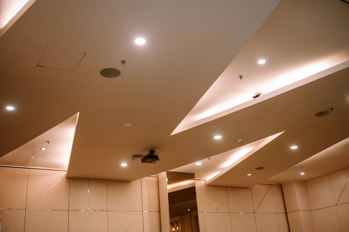 Modern ceiling design with recessed LED lighting showcasing contemporary home interior — CN Electrical LED retrofit services in Chilliwack, BC